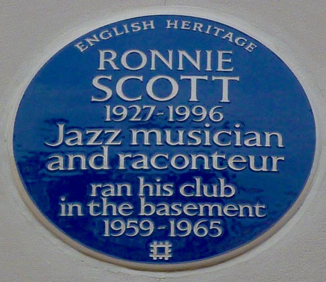 Ronnie Scott and Ronnie Scott's Jazz Club blue plaque