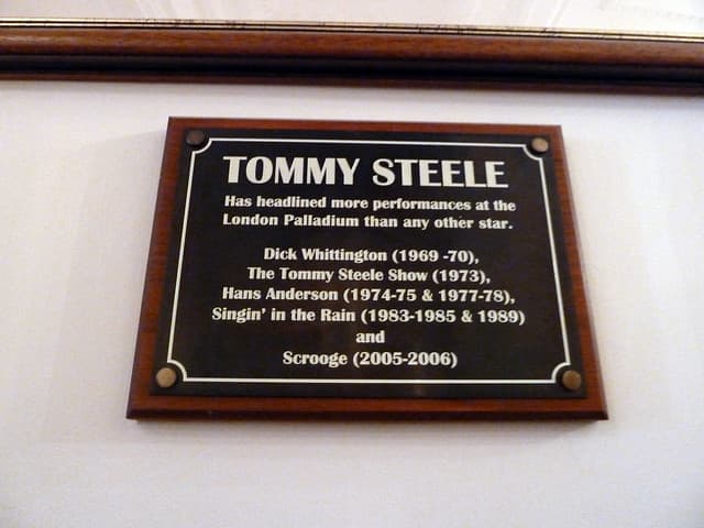 Tommy Steele black plaque