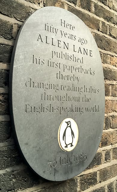 Allen Lane and Penguin Books black plaque