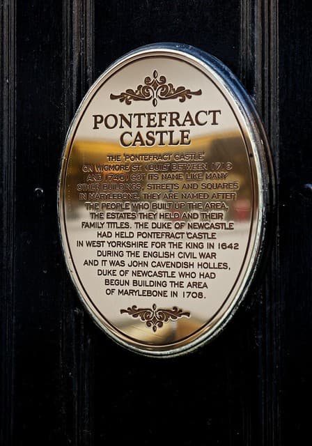 Pontefract Castle, London bronze plaque
