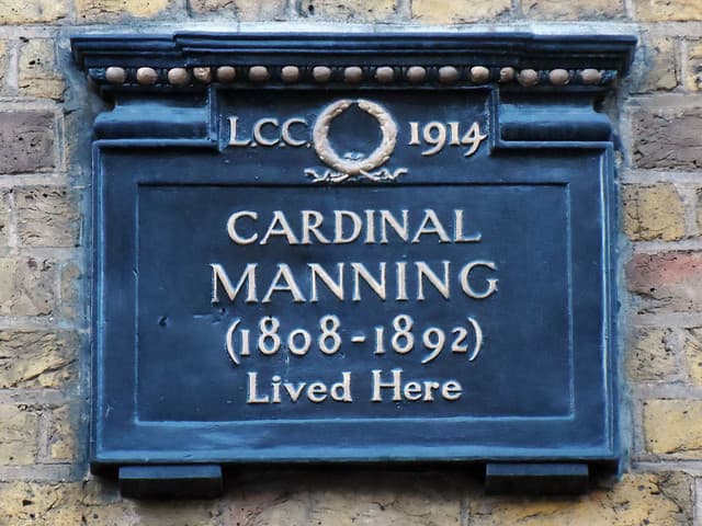 Henry Edward Manning black plaque