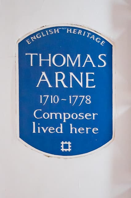 Thomas Arne blue plaque