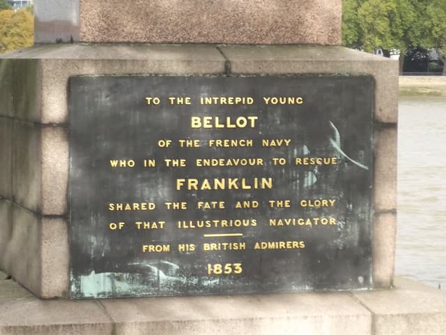 Joseph René Bellot and John Franklin black plaque