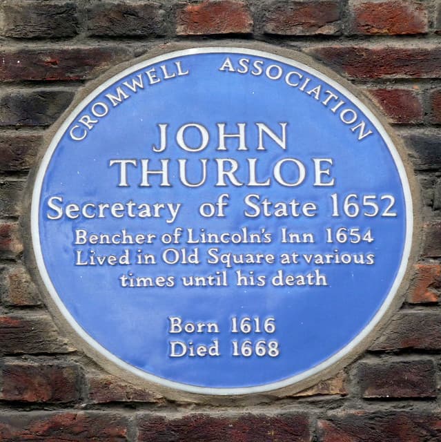 John Thurloe blue plaque