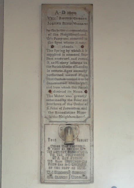 Clerks Well stone plaque