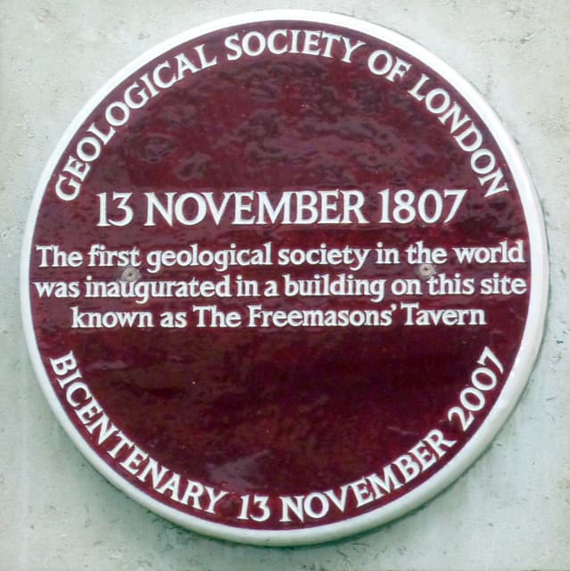 Geological Society of London purple plaque