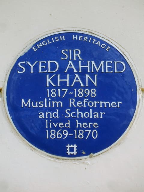 Syed Ahmed Khan blue plaque