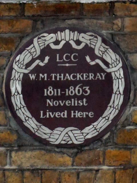William Makepeace Thackeray brown plaque