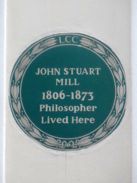 John Stuart Mill green plaque