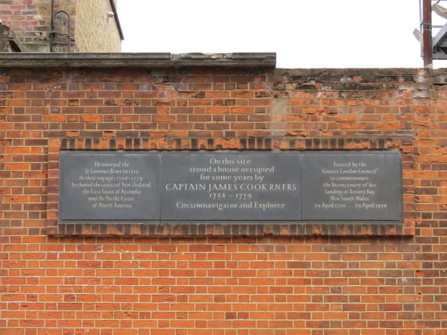 James Cook black plaque