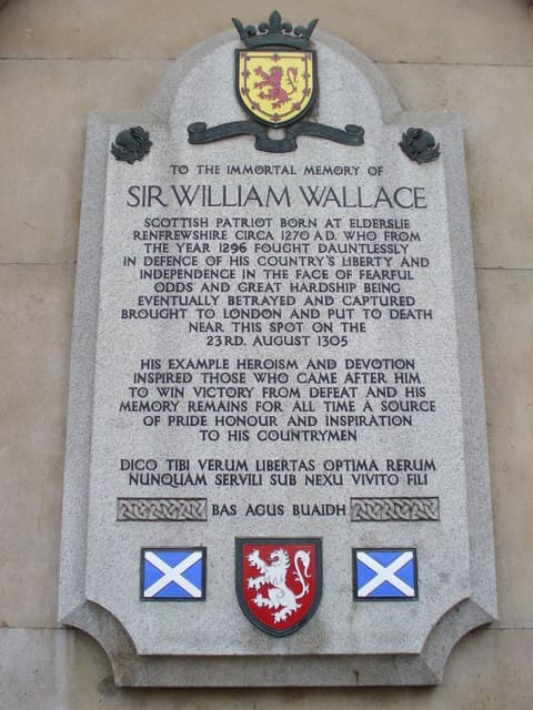 William Wallace stone plaque