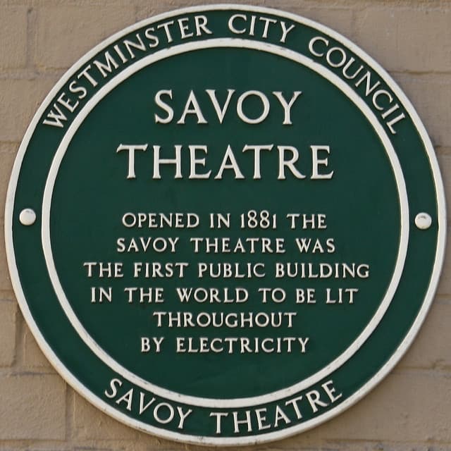 Savoy Theatre, London green plaque