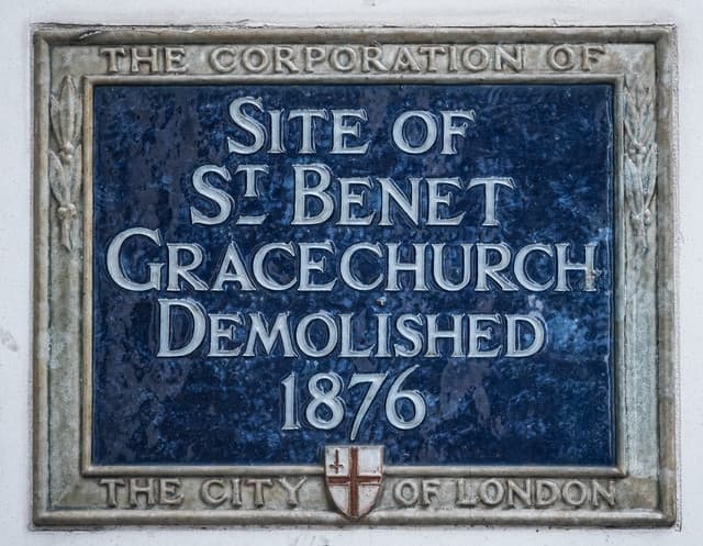 St. Benet Gracechurch, London blue plaque