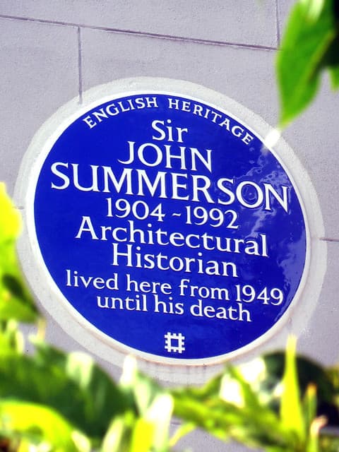 John Summerson blue plaque