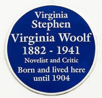 Virginia Woolf black plaque