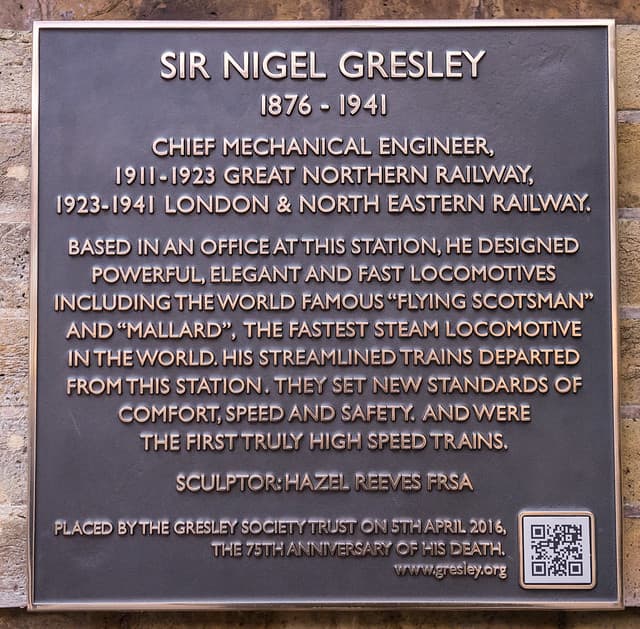 Nigel Gresley bronze plaque