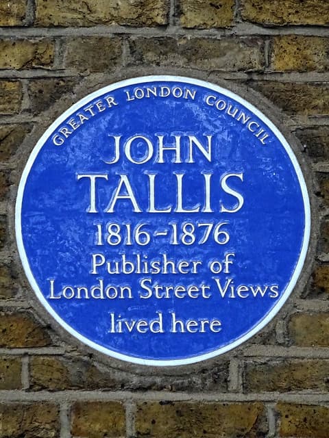 John Tallis blue plaque