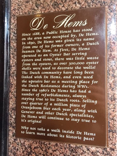 De Hems, London brown plaque