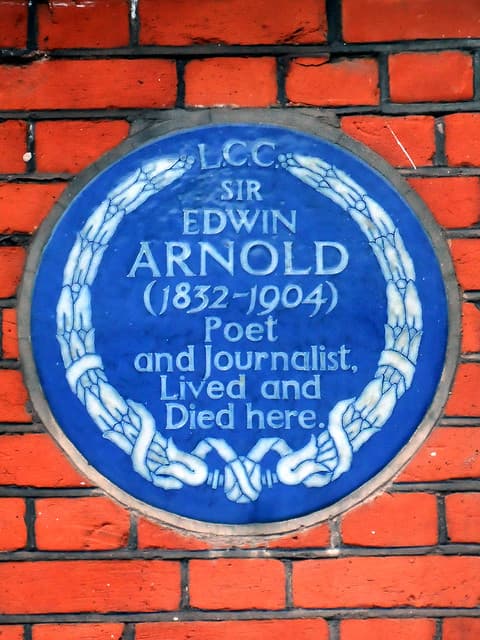 Edwin Arnold blue plaque
