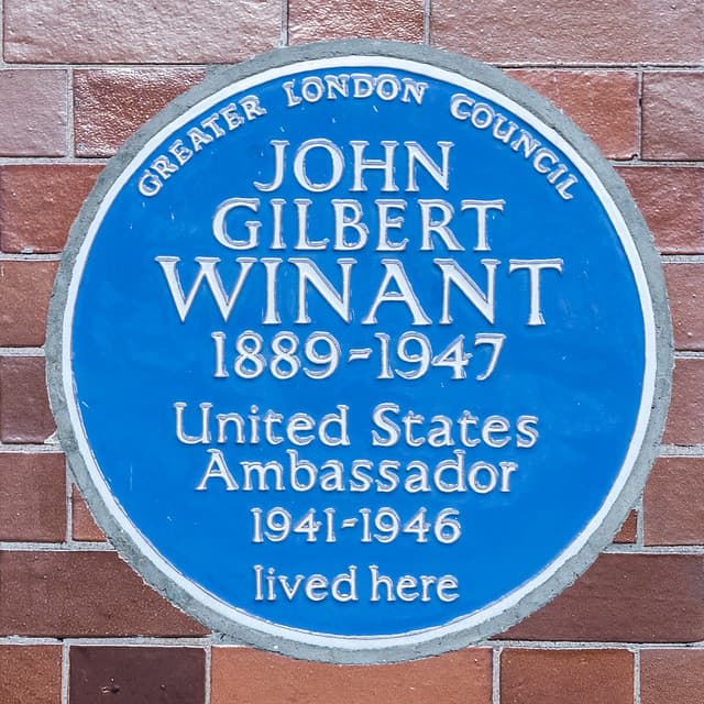 John Gilbert Winant blue plaque