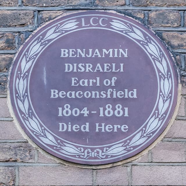 Benjamin Disraeli brown plaque