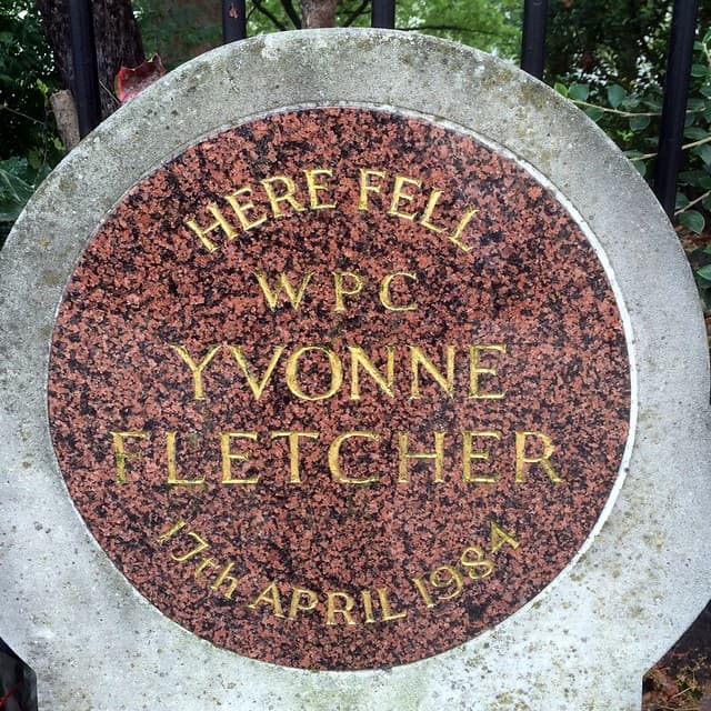 Yvonne Fletcher red plaque