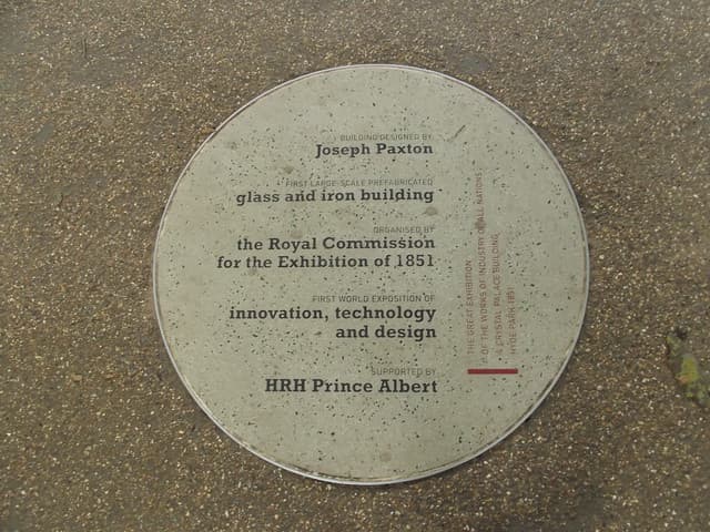 Joseph Paxton, Great Exhibition, and Crystal Palace multicoloured plaque