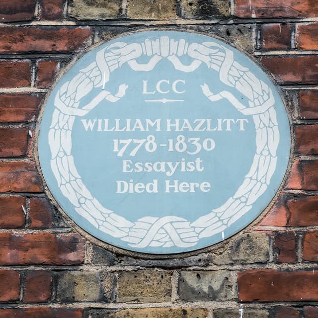 William Hazlitt green plaque