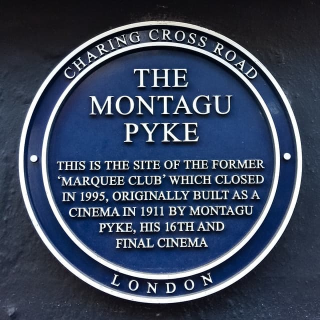 The Montagu Pyke and Marquee Club blue plaque