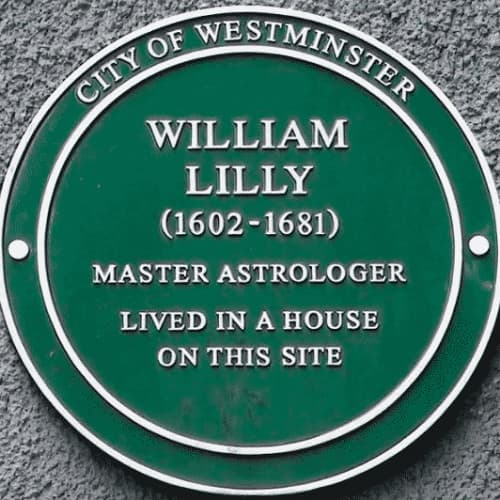 William Lilly green plaque
