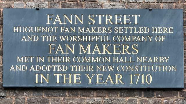 Fan Makers' Company and Worshipful Company of Fan Makers black plaque