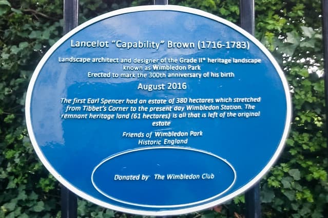 Capability Brown blue plaque