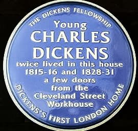Charles Dickens blue plaque
