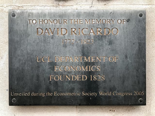 David Ricardo slate plaque
