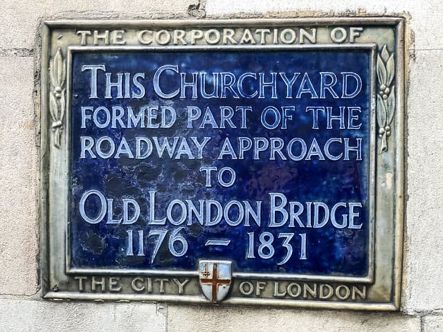 Old London Bridge blue plaque
