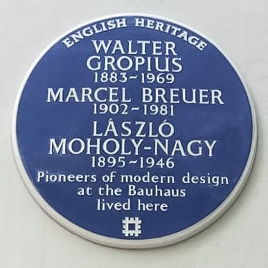 Walter Gropius, Marcel Breuer, and László Moholy-Nagy blue plaque