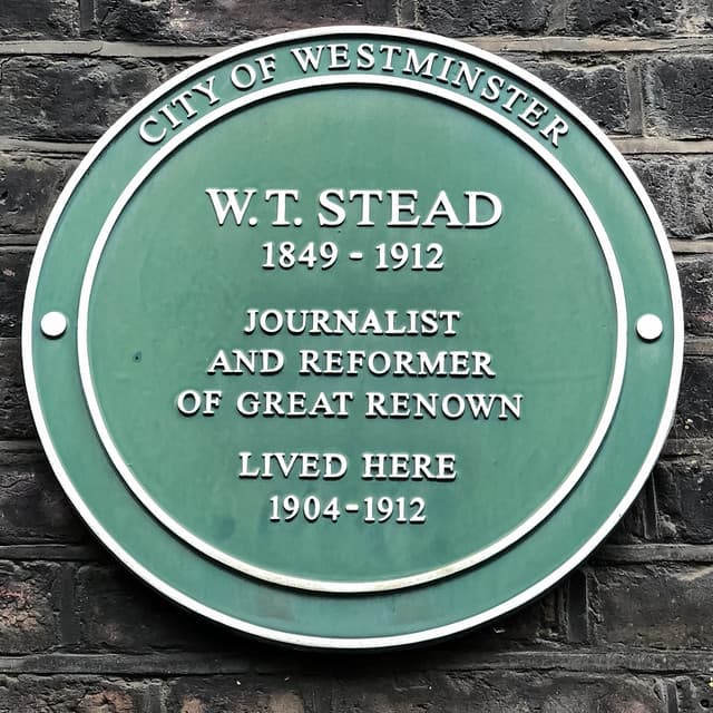 W. T. Stead green plaque
