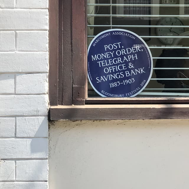 Post, Money Order, Telegraph & Savings Bank blue plaque