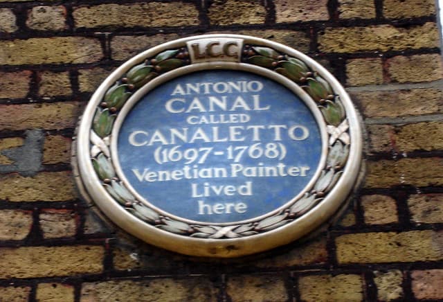 Giovanni Antonio Canal blue plaque