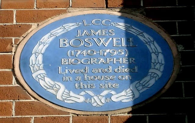 James Boswell blue plaque