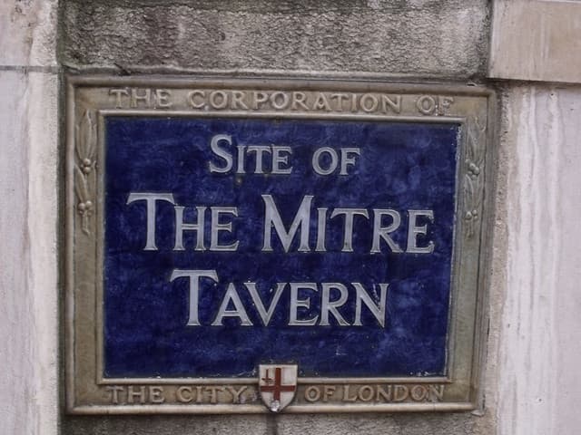 The Mitre Tavern, London blue plaque