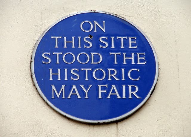 May Fair blue plaque