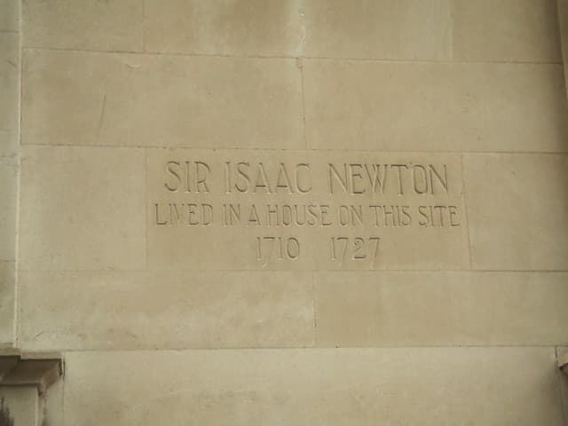 Isaac Newton stone plaque