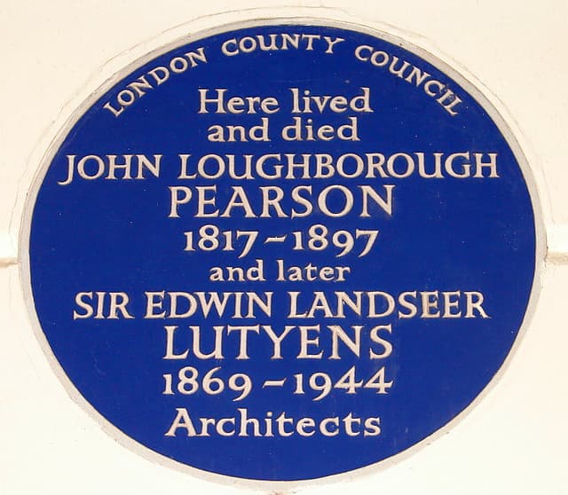 John Loughborough Pearson and Edwin Lutyens blue plaque