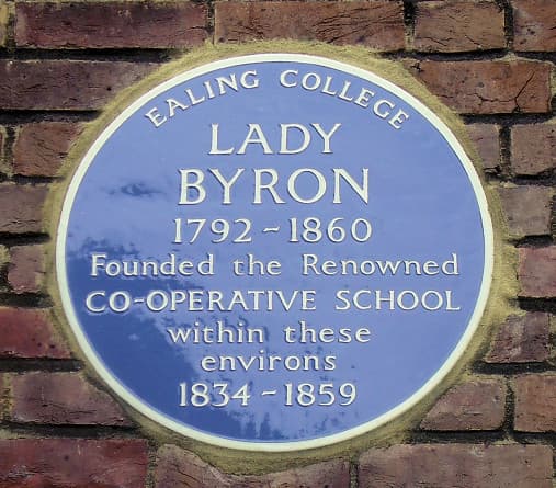 Anne Isabella Milbanke and Co-operative School, Ealing blue plaque