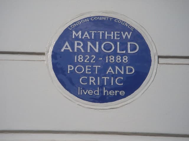 Matthew Arnold blue plaque