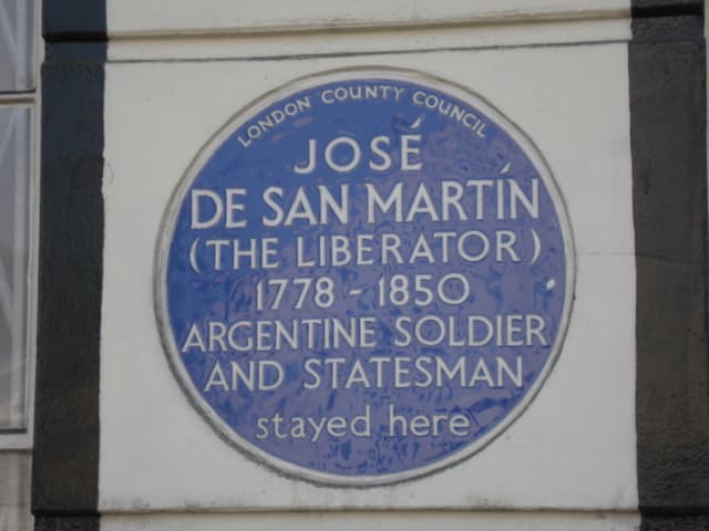 José de San Martín blue plaque