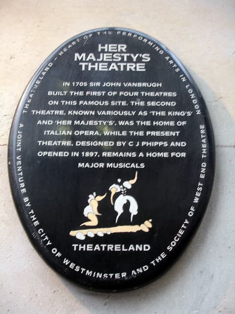 John Vanbrugh and C. J. Phipps black plaque