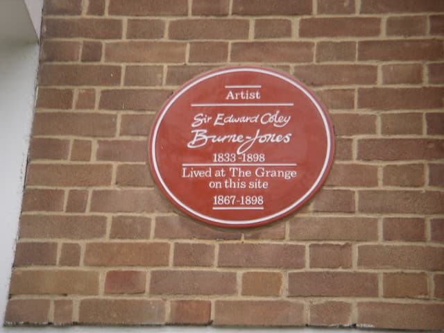 Edward Burne-Jones red plaque
