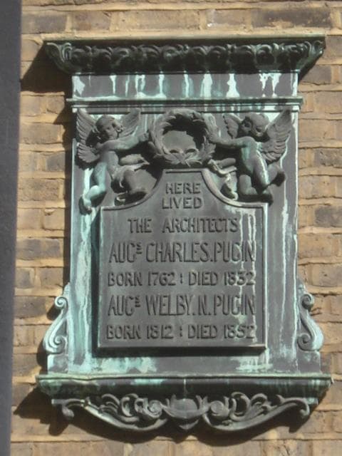Augustus Charles Pugin and Augustus Pugin stone plaque